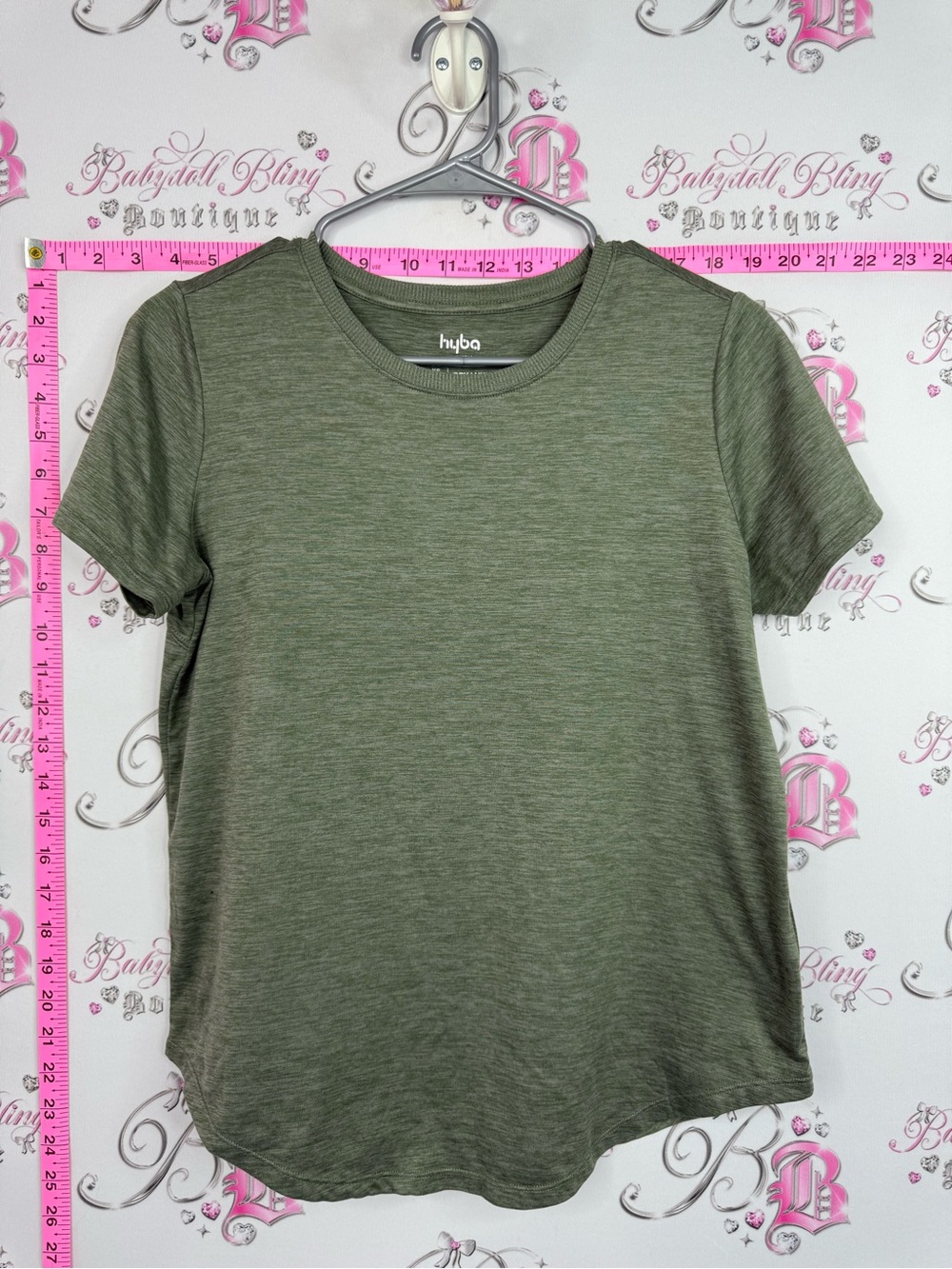 hyba essentials DRY LUX tshirt Olive Green Short Sleeve Crew Tee